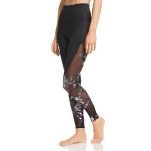 Beyond Yoga Black Floral Mesh Leggings